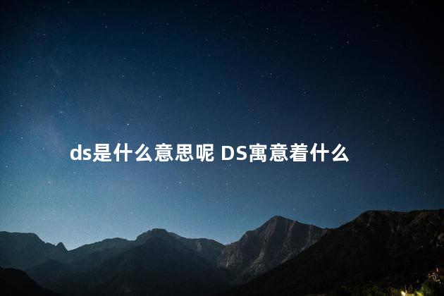 ds是什么意思呢 DS寓意着什么